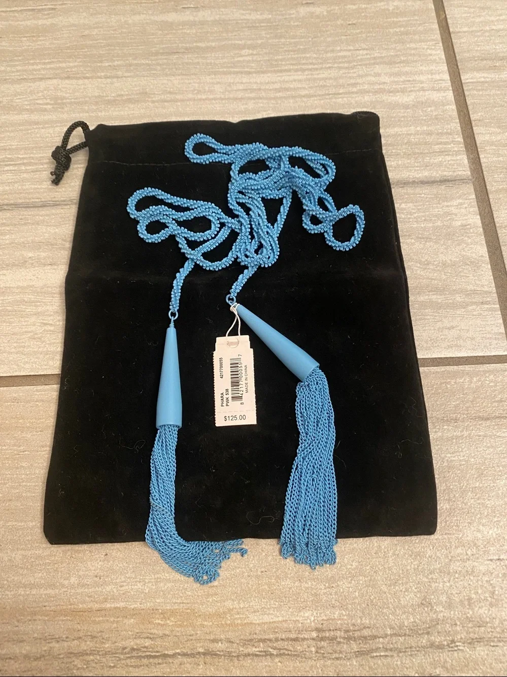 NWT Kendra Scott Matte Periwinkle blue Phara tassel necklace